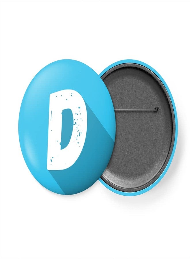 التر إيغو شارة زر حرفية من الأبجدية من alterEgo مع دبوس أمان في الخلف (قطر 58 مم) (D) - Image 1